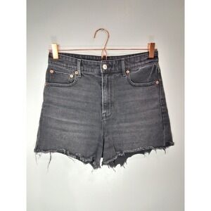 American Eagle Highest Rise 90s Boyfriend Shorts Washed Black Denim Size 4